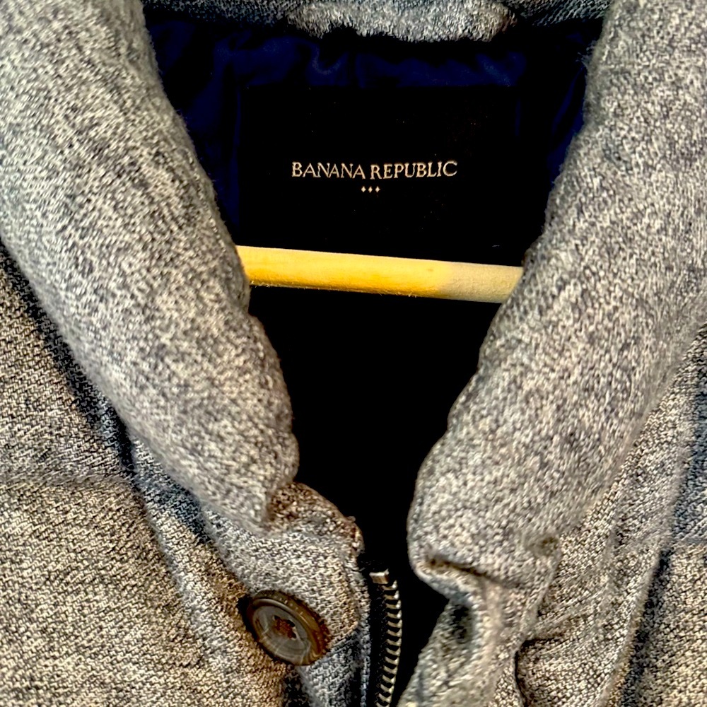 Banana Republic Heather Gray Button-Up Coat